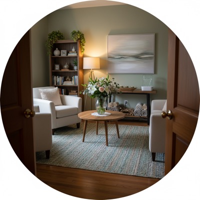 Welcoming therapy room at HPC Hypnotherapy Glasgow