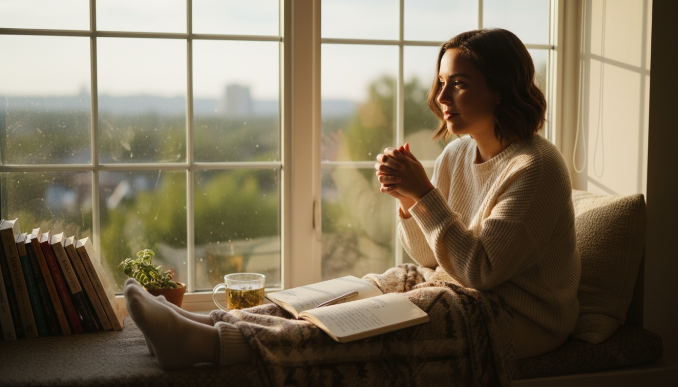 Person looking thoughtful, reflecting on confidence challenges