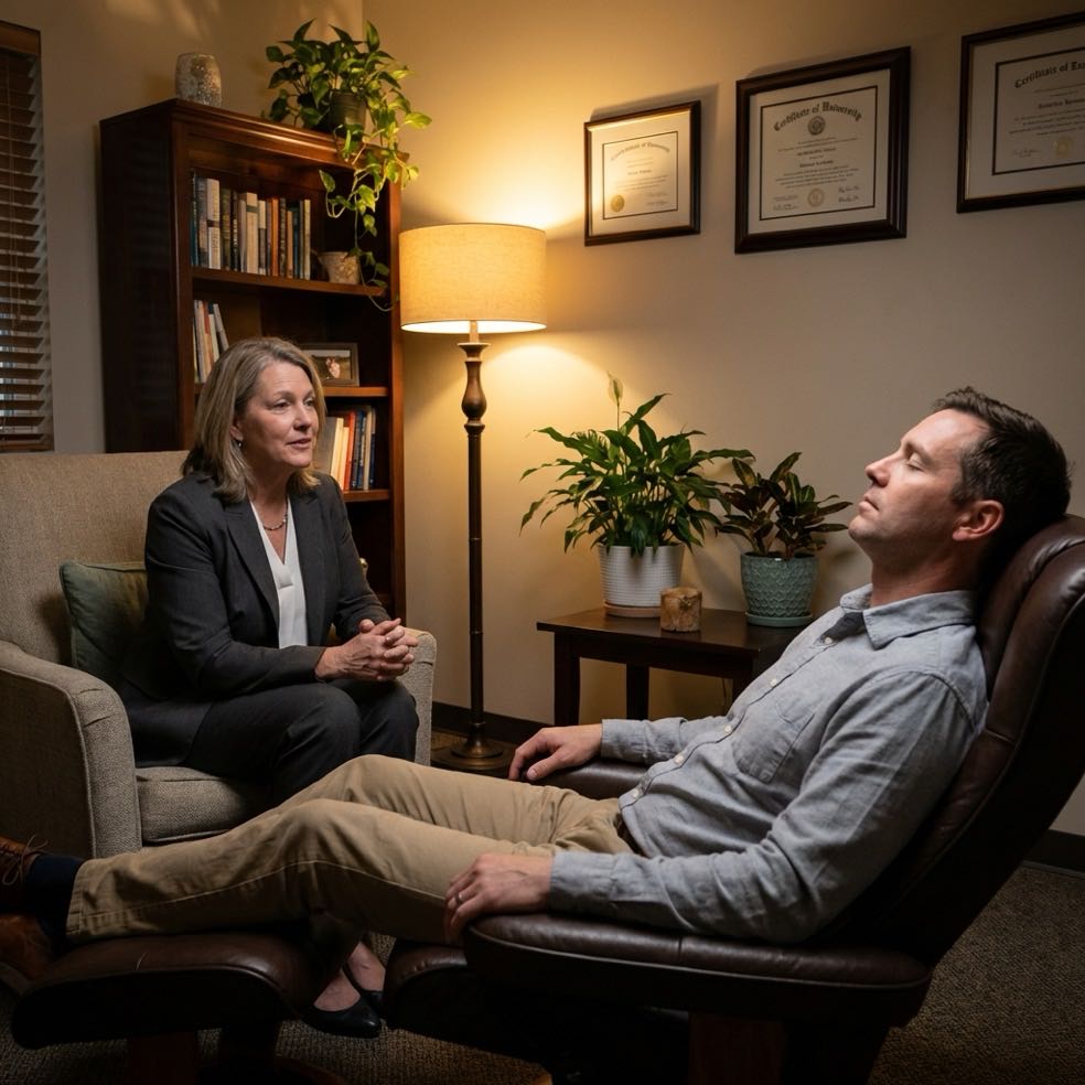 Hypnotherapy session for depression treatment at the Human Performance Clinic Glasgow